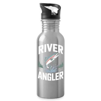 River Angler Fly Fishing Fishing - Water bottle with straw - silver - Right