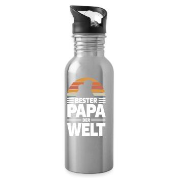 Chemise homme, Motivation de père, merci papa, bot d’amour - Gourde avec paille intégrée - argent clair - Droite