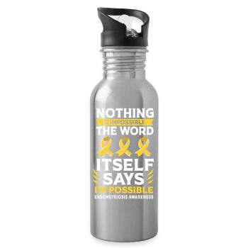 Endometriosis - Water bottle with straw - silver - Right