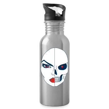 La mort et son visage - Gourde avec paille intégrée - argent clair - Droite