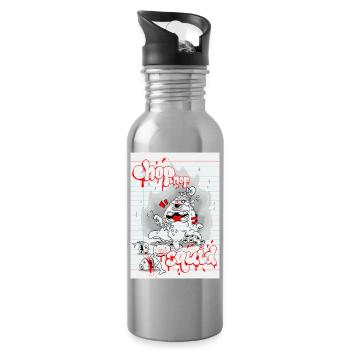 Graffiti Monster Music Tape - Water bottle with straw - silver - Right