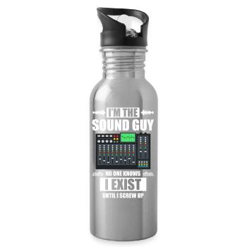 I'm the sound guy Sound Engineer - Water bottle with straw - silver - Right