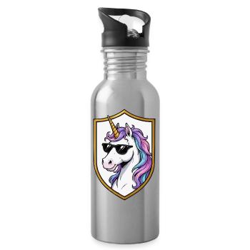 Sunglasses Unicorn Shield - Water bottle with straw - silver - Right