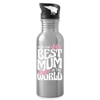 Best Mum in the World - Water bottle with straw - silver - Right