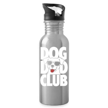 Club Dog Dad Club Drôle de Dog Lover Design - Gourde avec paille intégrée - argent clair - Droite