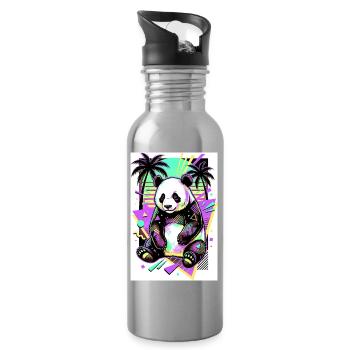 Panda - Trinkflasche mit integriertem Trinkhalm - Lightsilver - Rechts