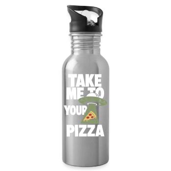 Emmène-moi à ta pizza OVNI - Gourde avec paille intégrée - argent clair - Droite