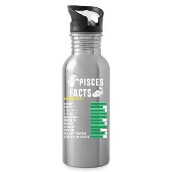 Sternzeichen Fische - Trinkflasche mit integriertem Trinkhalm - Lightsilver - Rechts