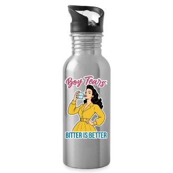 Boy Tears - Water bottle with straw - silver - Right