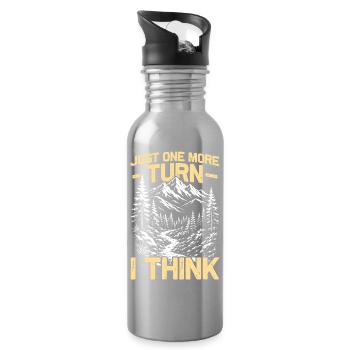 Just one more turn Hiking Mountains Mountaineering - Water bottle with straw - silver - Right