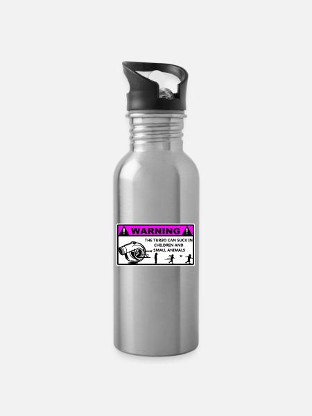 Turbo Warning Kids - Water bottle with straw - silver