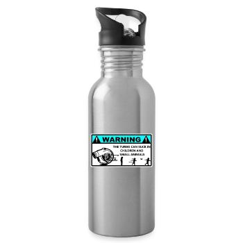 Aufkleber - Trinkflasche mit integriertem Trinkhalm - Lightsilver - Rechts