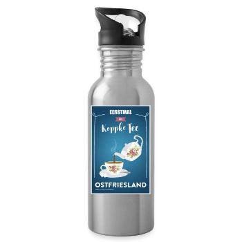 Ostfriesland Vintage Travel - Teekanne - Trinkflasche mit integriertem Trinkhalm - Lightsilver - Rechts
