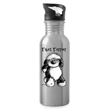Süßer Tibet Terrier - Trinkflasche mit integriertem Trinkhalm - Lightsilver - Rechts
