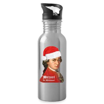 Weihnachten mit Wolfgang Amadeus Mozart - Trinkflasche mit integriertem Trinkhalm - Lightsilver - Rechts