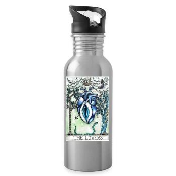 The Lovers - Trinkflasche mit integriertem Trinkhalm - Lightsilver - Rechts