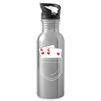 poker - Water bottle with straw - silver - Right