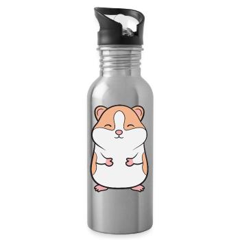 Hamster - Trinkflasche mit integriertem Trinkhalm - Lightsilver - Rechts