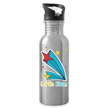 Illustration de la comète filante de la Petite Étoile - Gourde avec paille intégrée - argent clair - Droite