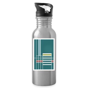 graphic poster in Bauhaus style 002 - Water bottle with straw - silver - Right