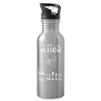 "Alled Dufte" cooler berliner Spruch - Trinkflasche mit integriertem Trinkhalm - Lightsilver - Rechts