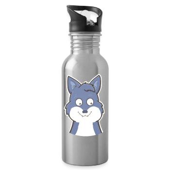 Wolf - Trinkflasche mit integriertem Trinkhalm - Lightsilver - Rechts