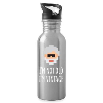 I'm Not Old I'm Vintage - Water bottle with straw - silver - Right