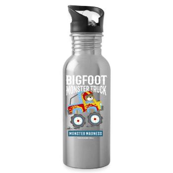 Bigfoot Monster Truck Abenteuer Kinderdesign - Trinkflasche mit integriertem Trinkhalm - Lightsilver - Rechts