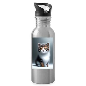 Baby Cat - Water bottle with straw - silver - Right