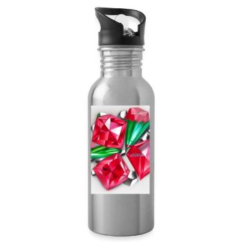 Edelsteine - Trinkflasche mit integriertem Trinkhalm - Lightsilver - Rechts