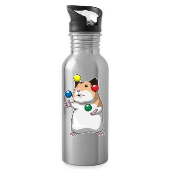 Jongleur hamster jongleur - Gourde avec paille intégrée - argent clair - Droite