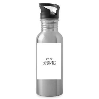 Never stop exploring Poster Design - Water bottle with straw - silver - Right