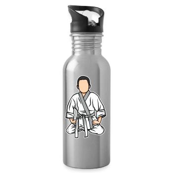 Lustiges Judo Kind - Trinkflasche mit integriertem Trinkhalm - Lightsilver - Rechts