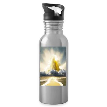 GOD 04 - Gourde avec paille intégrée - argent clair - Droite