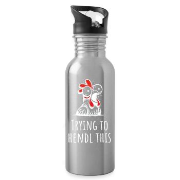 trying to hendl this hühner hahn - Trinkflasche mit integriertem Trinkhalm - Lightsilver - Rechts