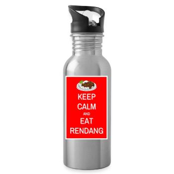 Restez calme et mangez du rendang - Gourde avec paille intégrée - argent clair - Droite