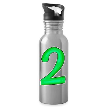 2 - Water bottle with straw - silver - Right