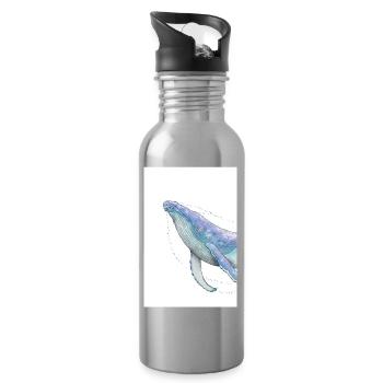 Humpback whale - Water bottle with straw - silver - Right