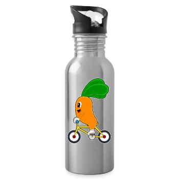 Carotte Vélo - Gourde avec paille intégrée - argent clair - Droite