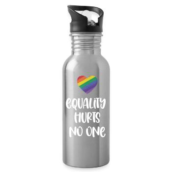Mois de la fierté LGBT - L’égalité ne fait de mal à personne - Gourde avec paille intégrée - argent clair - Droite