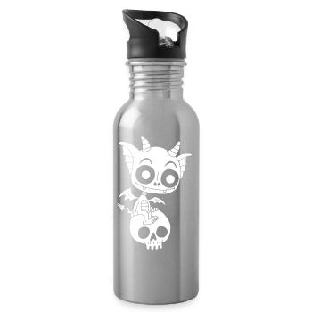 Little White Demon Rests - Water bottle with straw - silver - Right