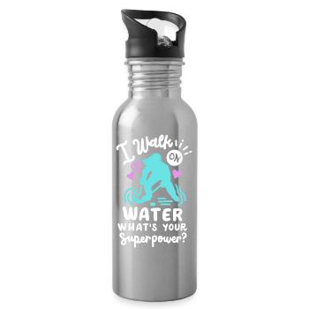 Eishockey Eishockeyspielerin - Trinkflasche mit integriertem Trinkhalm - Lightsilver - Rechts