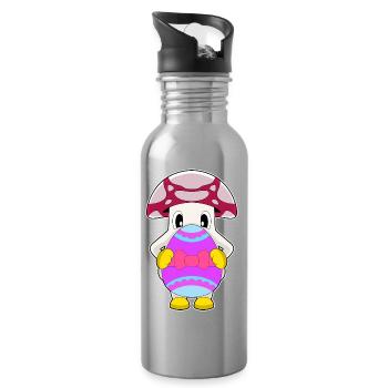 Pilz Ostern Osterei - Trinkflasche mit integriertem Trinkhalm - Lightsilver - Rechts