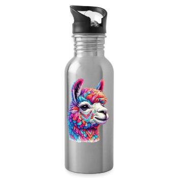 Alpaca - Water bottle with straw - silver - Right