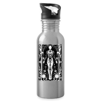 Cyborg Art Nouveau - Water bottle with straw - silver - Right