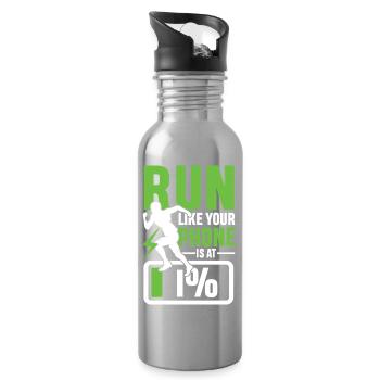 Run like your phone is 1 - Trinkflasche mit integriertem Trinkhalm - Lightsilver - Rechts