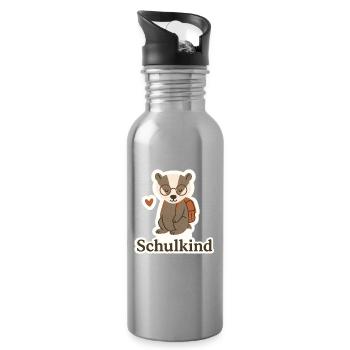 Schulkind - Trinkflasche mit integriertem Trinkhalm - Lightsilver - Rechts