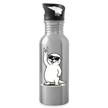 Rockin' Otter - Trinkflasche mit integriertem Trinkhalm - Lightsilver - Rechts
