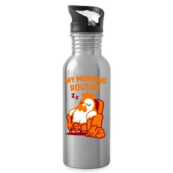 My Morning Routine: Relax! - Water bottle with straw - silver - Right