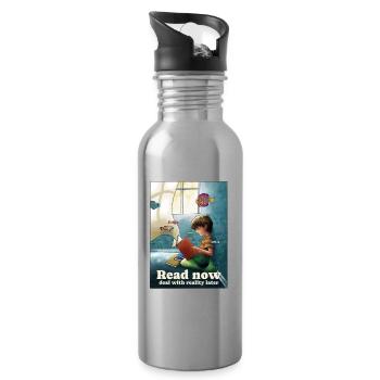 Reading below the surface - Water bottle with straw - silver - Right